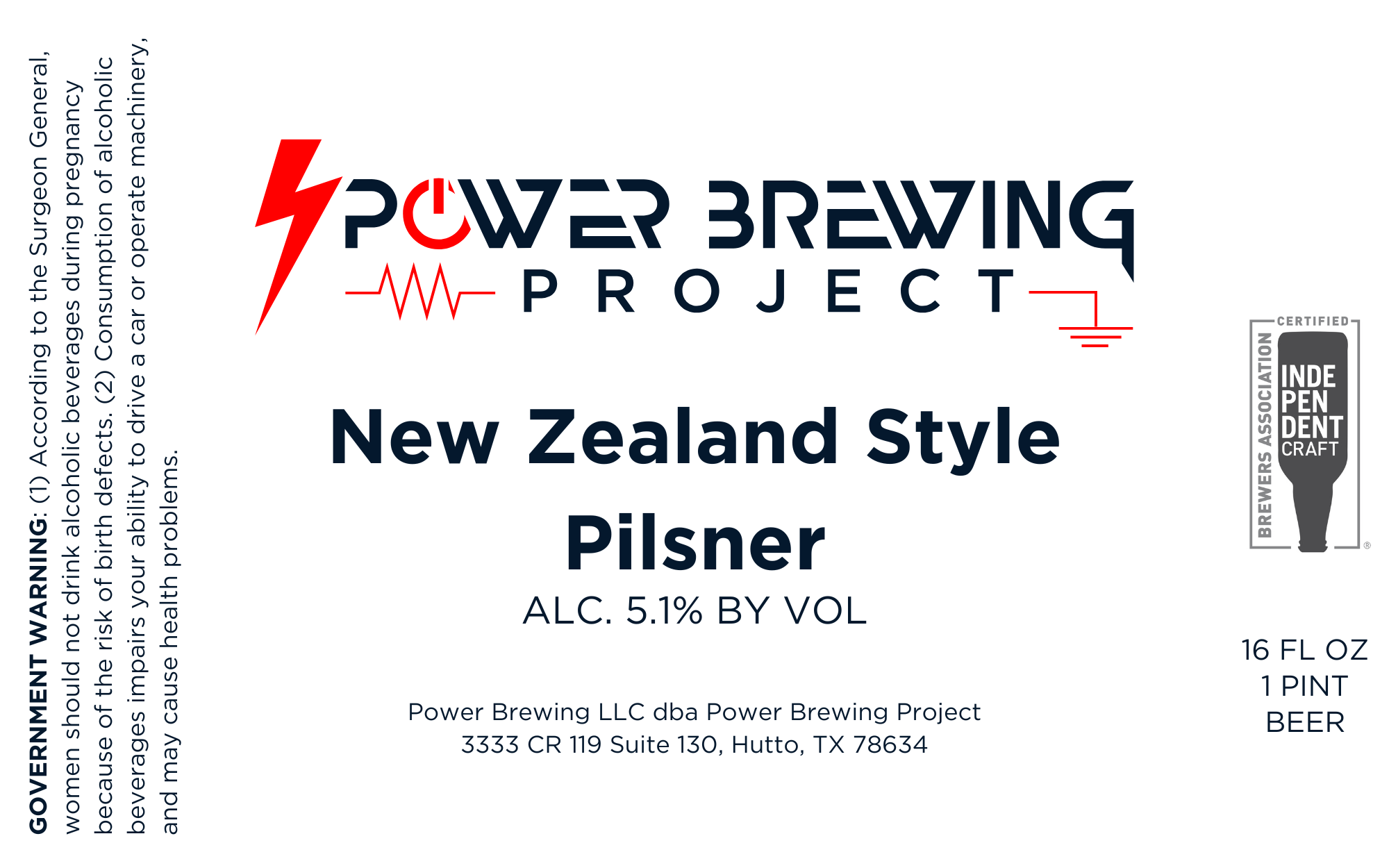 TABC label artwork for New Zealand Style Pilsner