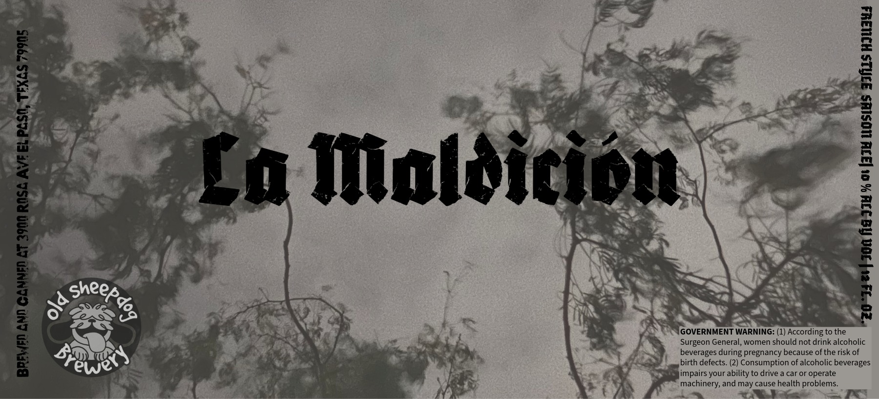 TABC label artwork for OLD SHEEPDOG BREWERY LA MALDICIÓN