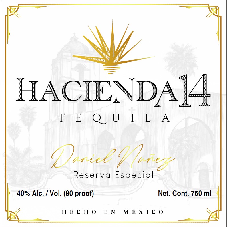 TABC label artwork for Hacienda 14 Tequila Blanco