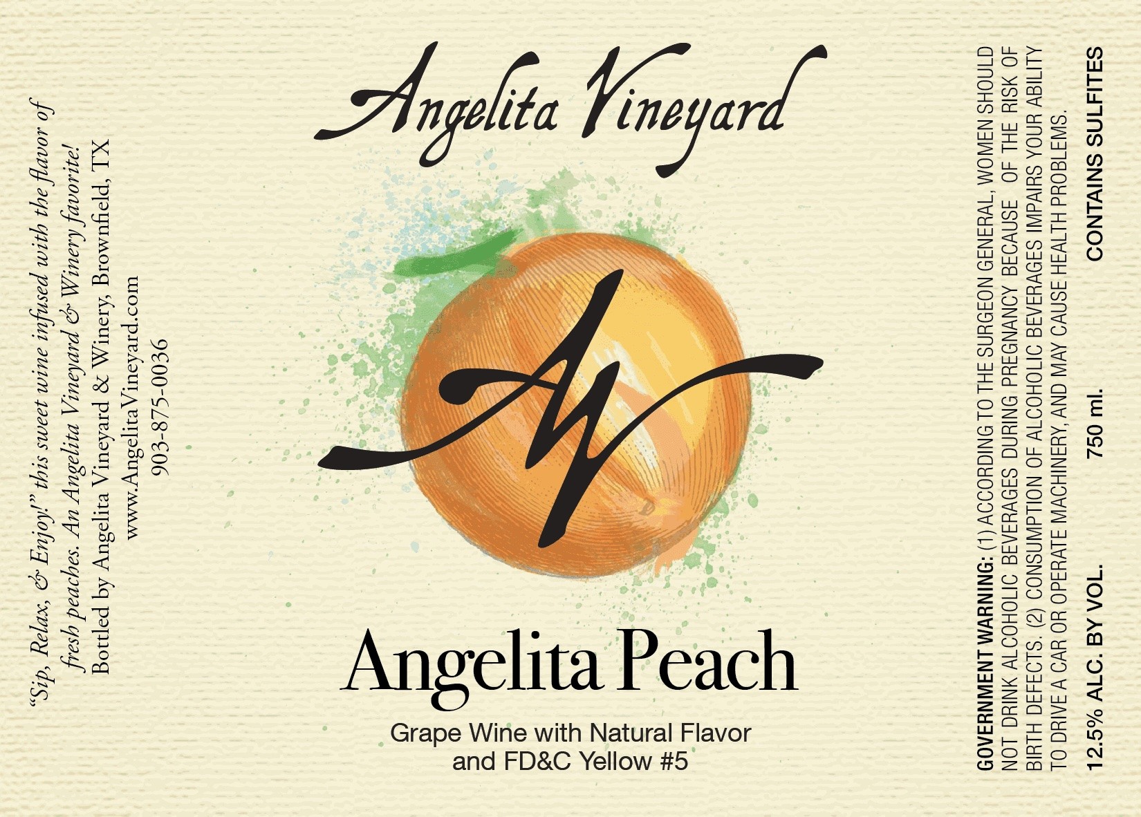 TABC label artwork for Angelita Peach
