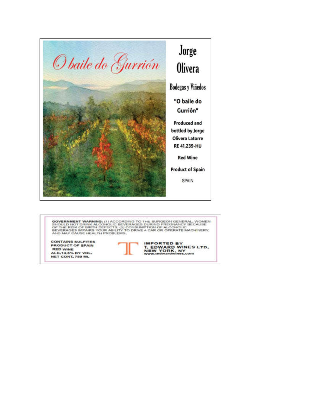 TABC label artwork for JORGE OLIVERA O BAILE DO GURRION