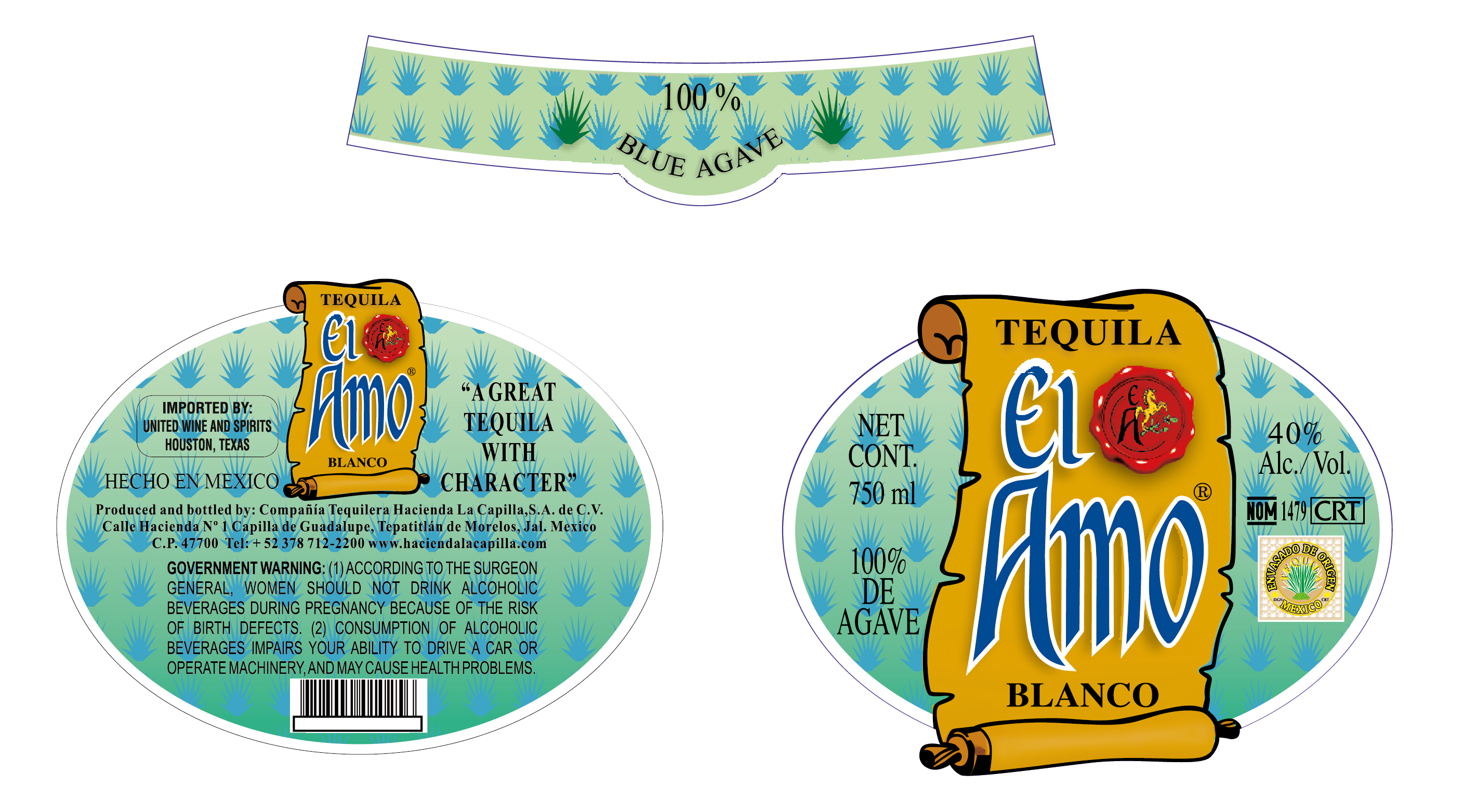 TABC label artwork for El Amo Blanco