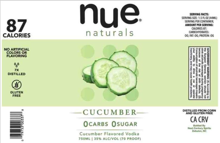 TABC label artwork for Nue Naturals Cucumber