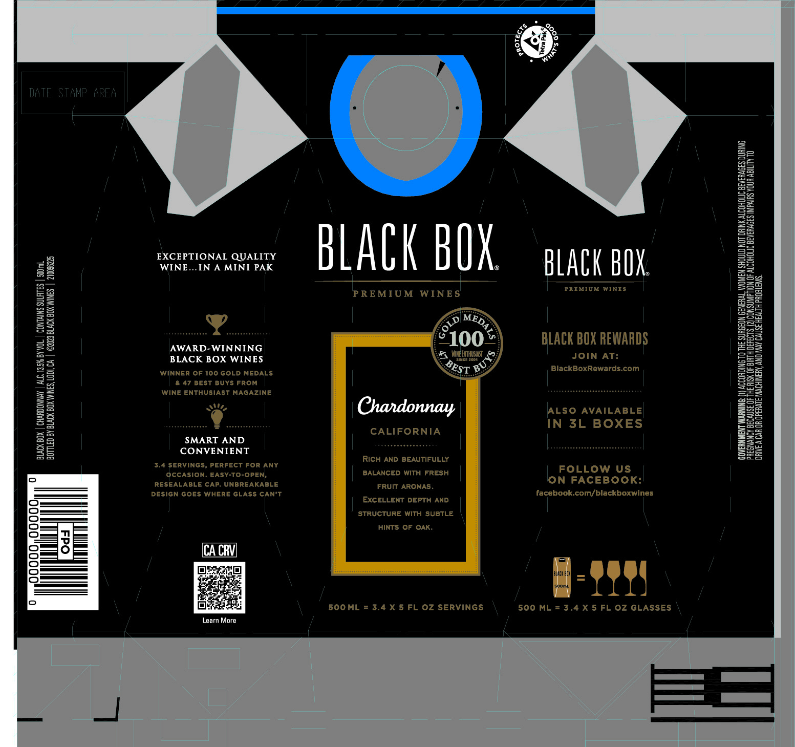 TABC label artwork for Black Box Chardonnay California