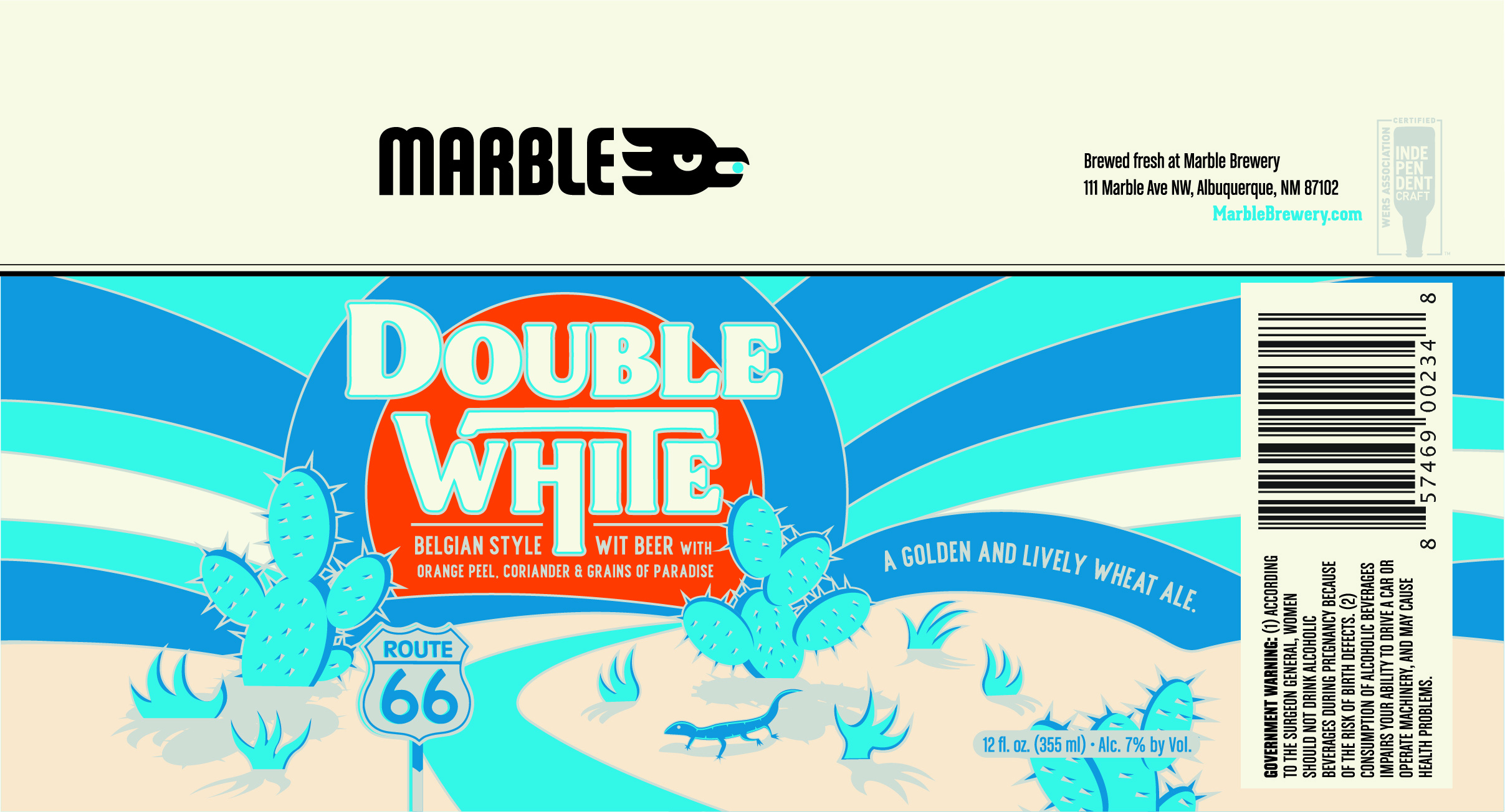 TABC label artwork for MARBLE BREWERY DOUBLE WHITE
