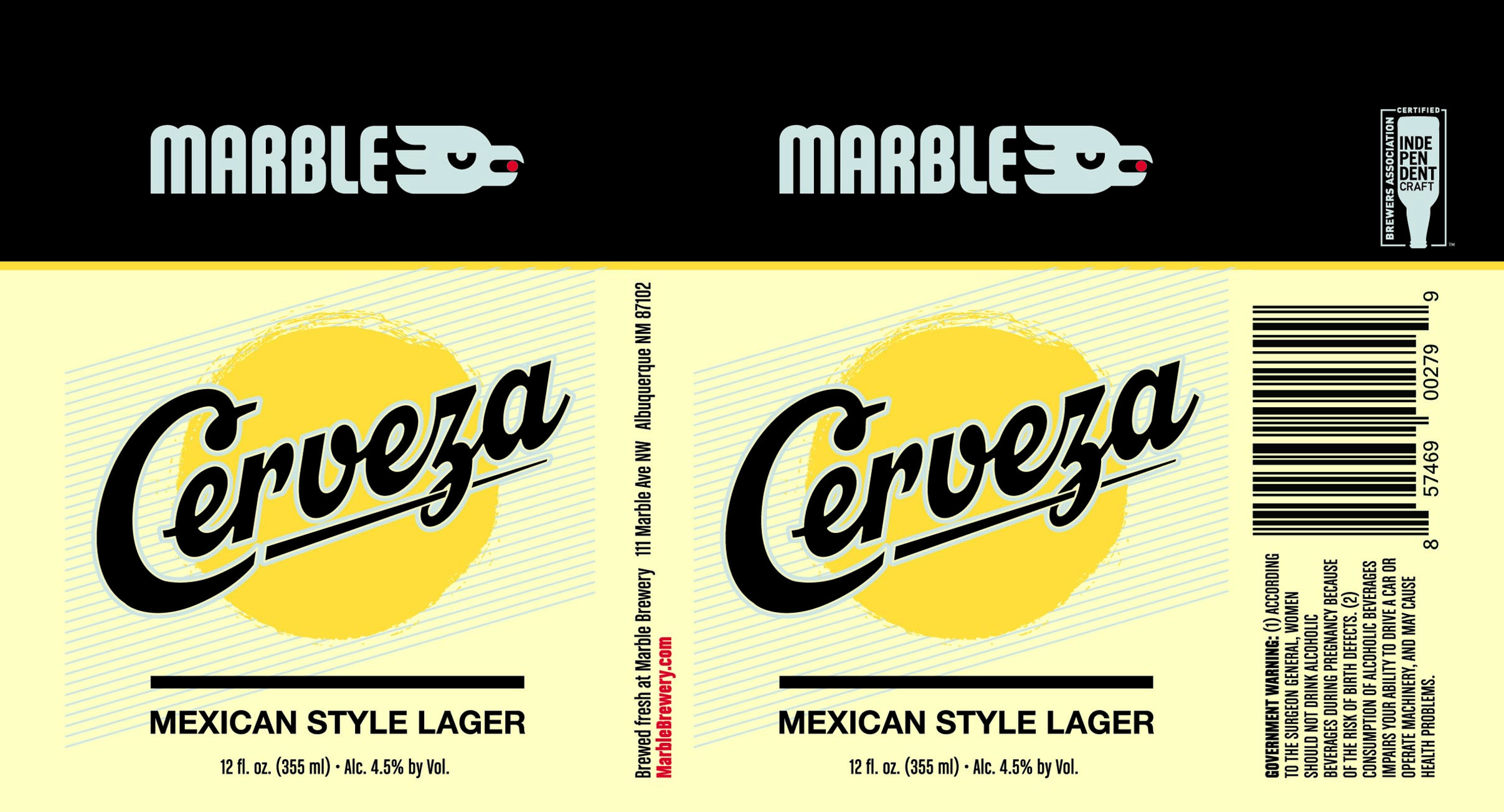 TABC label artwork for MARBLE BREWERY CERVEZA