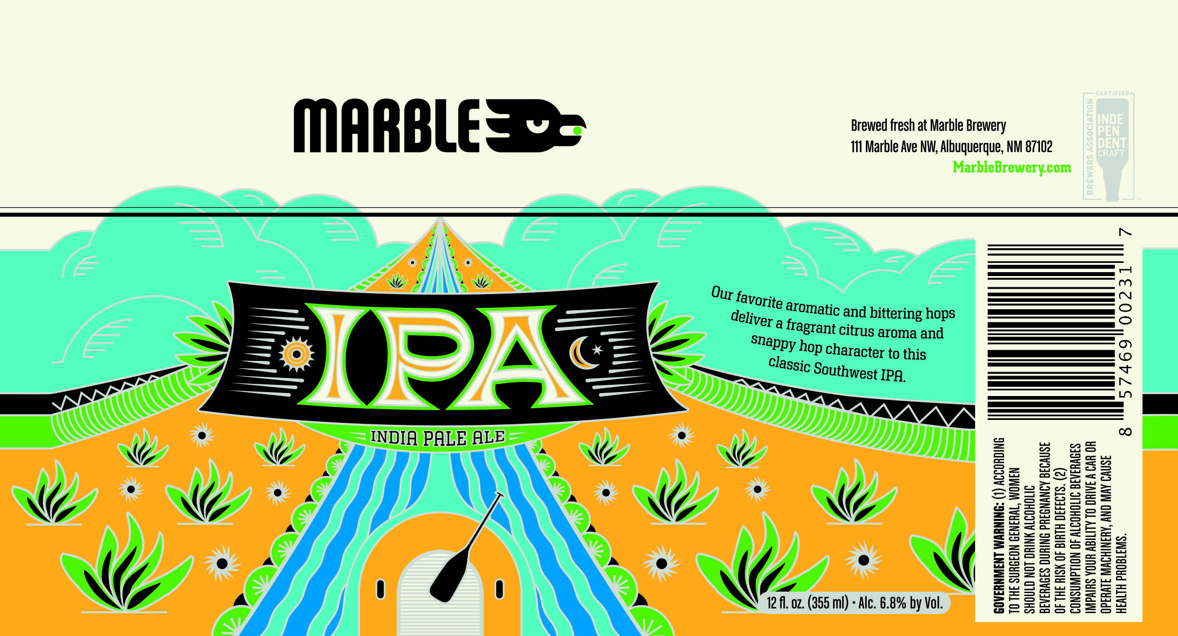 TABC label artwork for MARBLE BREWERY IPA