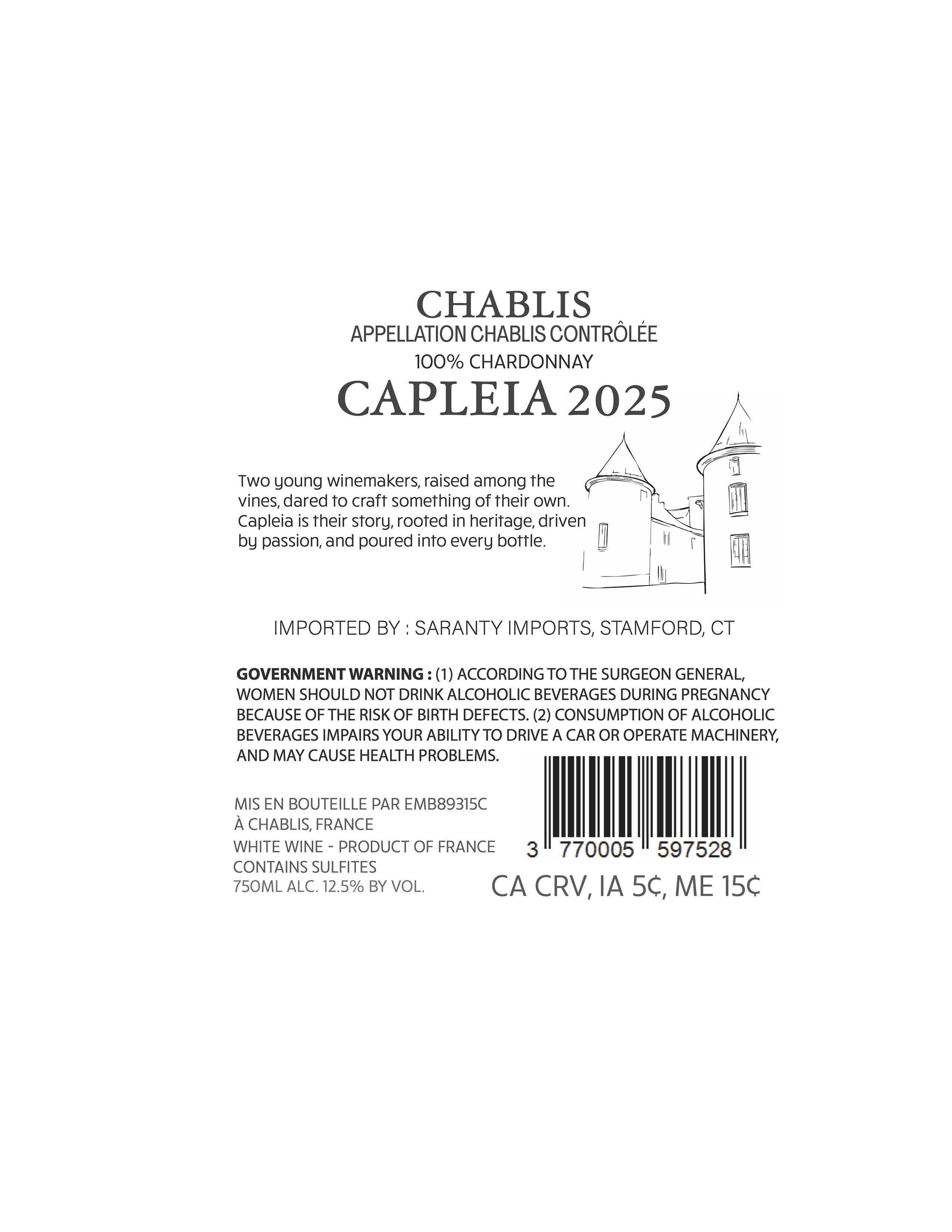 TABC label artwork for Capleia Chablis