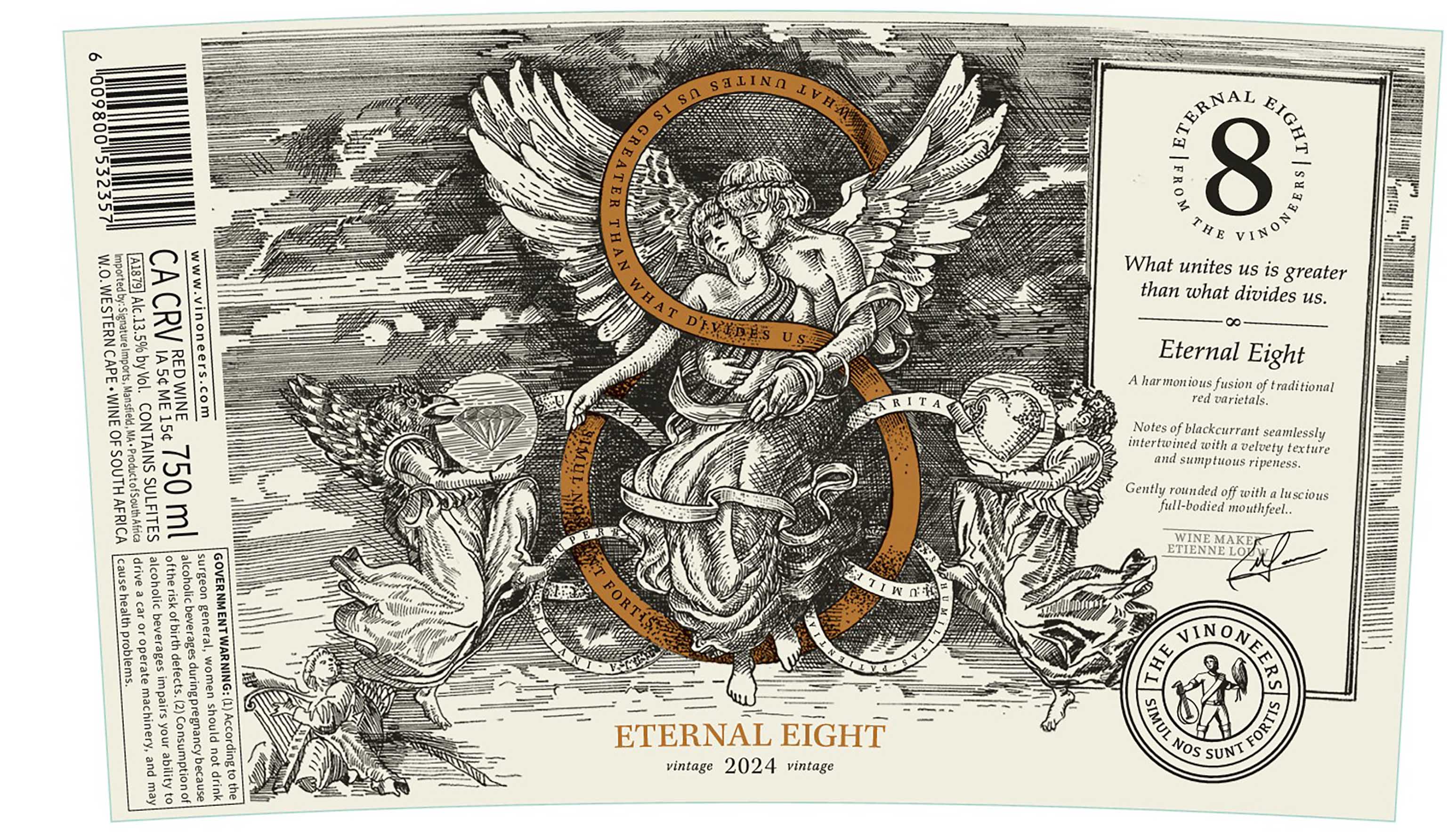 TABC label artwork for Eternal 8 Red Blend