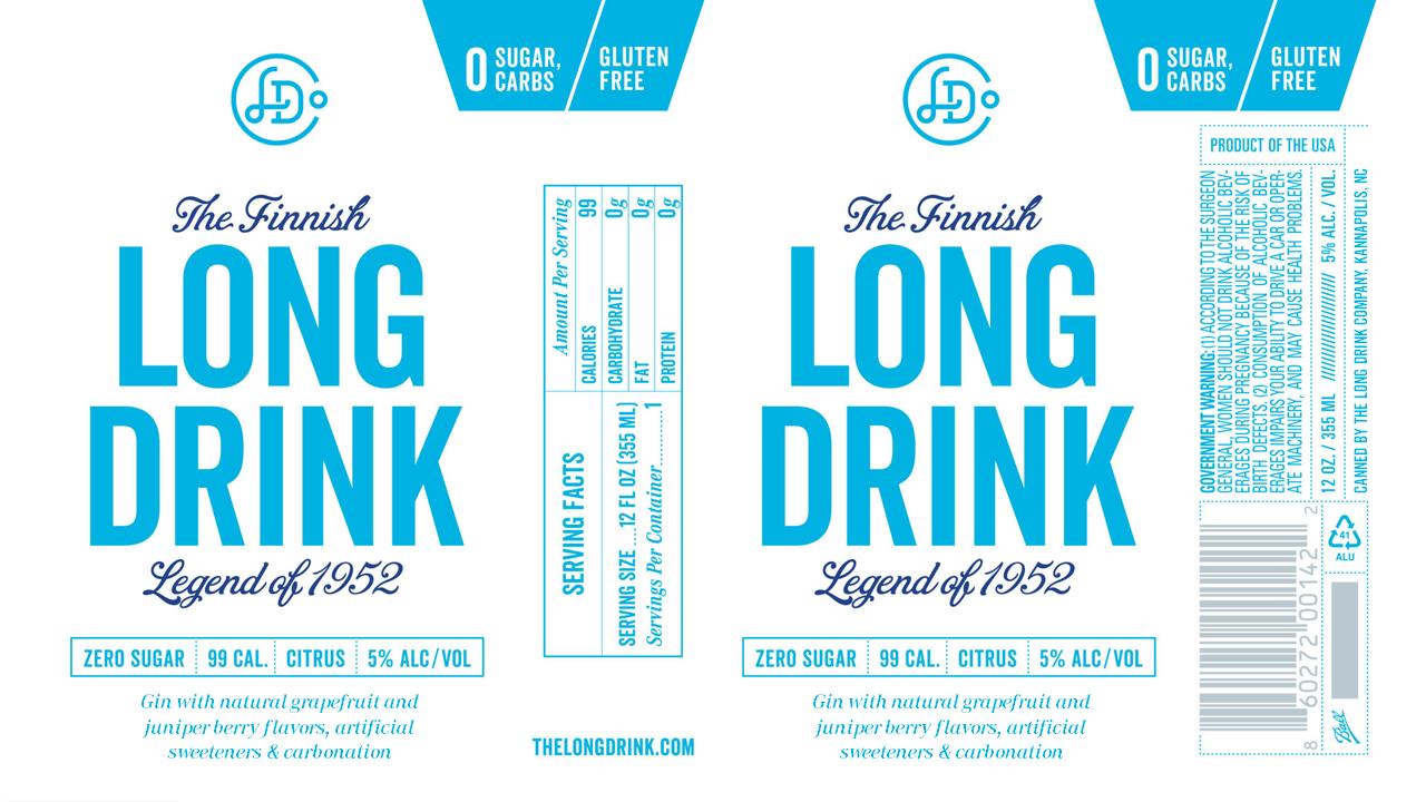 TABC label artwork for Long Drink Zero Sugar Citrus