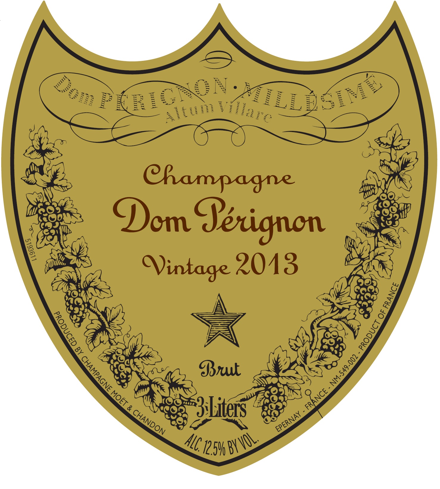 TABC label artwork for DOM PERIGNON BLANC