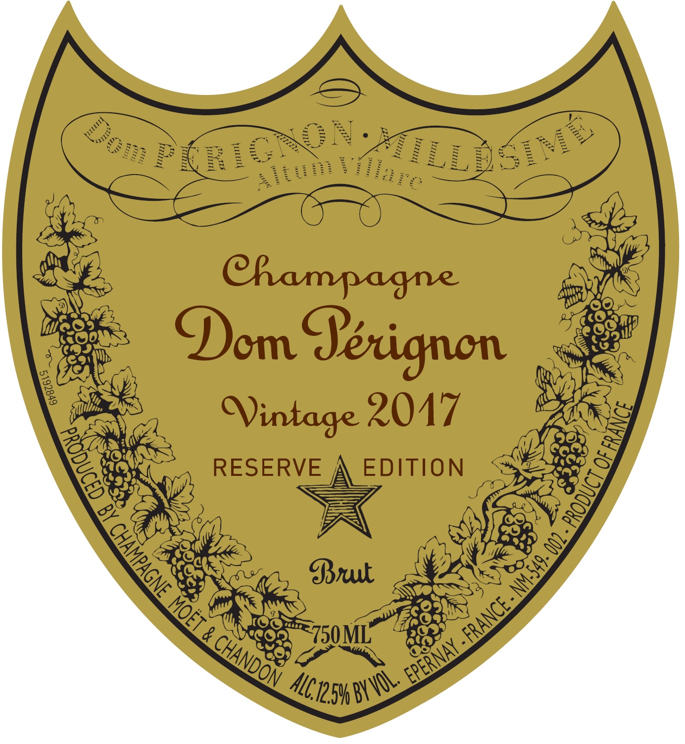 TABC label artwork for DOM PERIGNON BLANC RESERVE EDITION