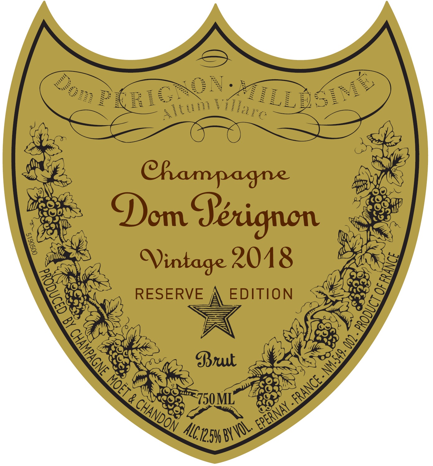TABC label artwork for DOM PERIGNON BRUT RESERVE EDITION