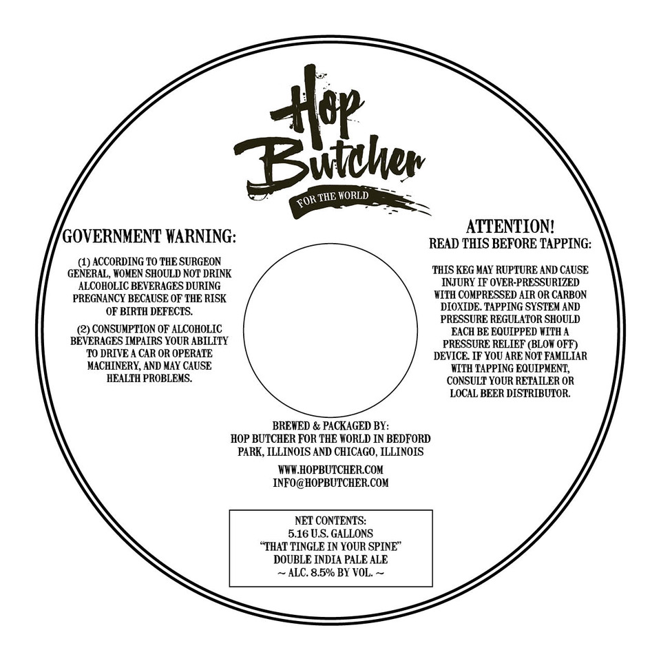 TABC label artwork for That Tingle In Your Spine