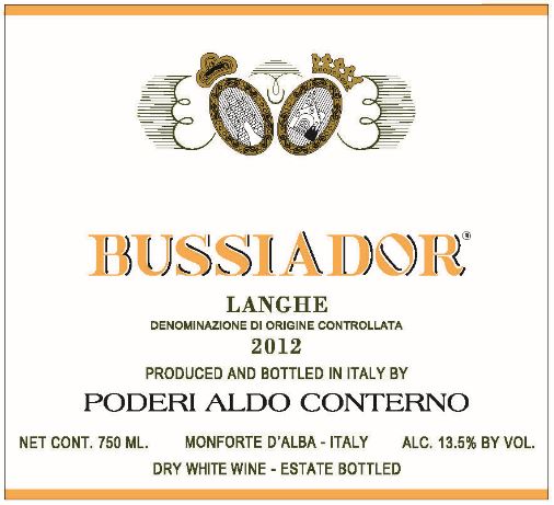 TABC label artwork for Aldo Conterno Bussiador