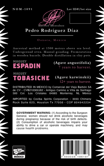 TABC label artwork for VIEJO BARBÓN MEZCAL ANCESTRAL ENSAMBLE JOVEN ESPADIN Y TOBASICHE