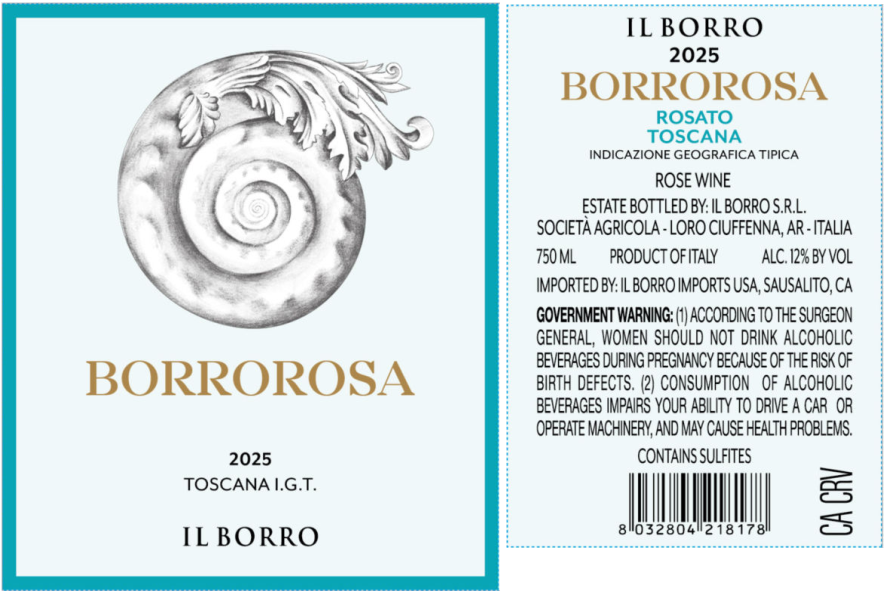 TABC label artwork for Il Borro Borrorosa Rosato Toscana