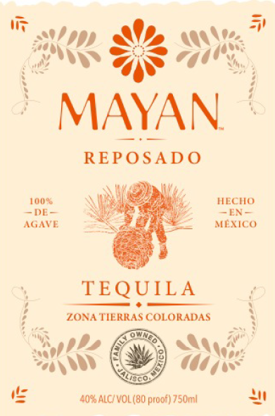 TABC label artwork for MAYAN TEQUILA - Reposado Tequila