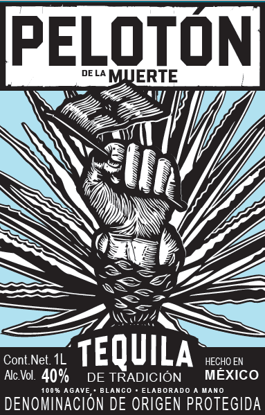 TABC label artwork for PELOTON DE LA MUERTE - "Azul" Blanco Tequila
