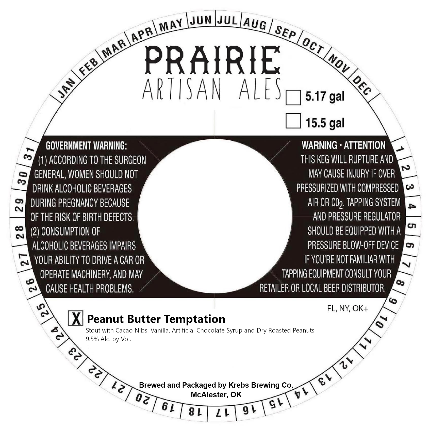 TABC label artwork for Prairie Artisan Ales Peanut Butter Temptation