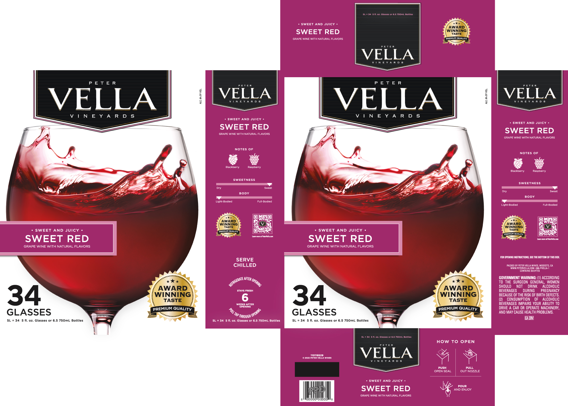 TABC label artwork for Peter Vella Sweet Red