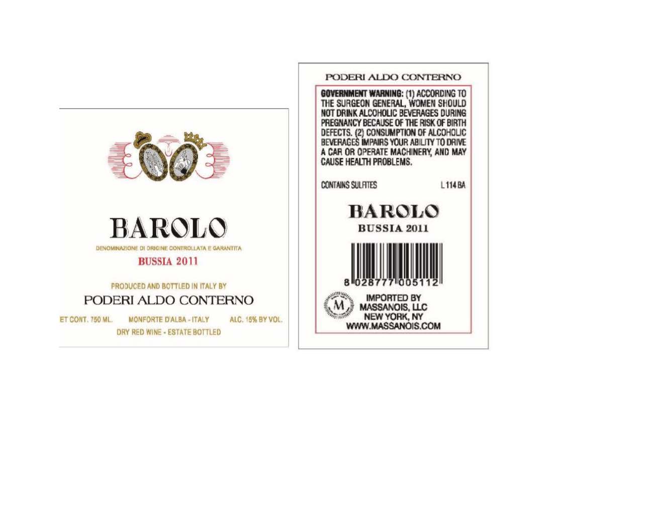 TABC label artwork for Aldo Conterno Barolo Bussia