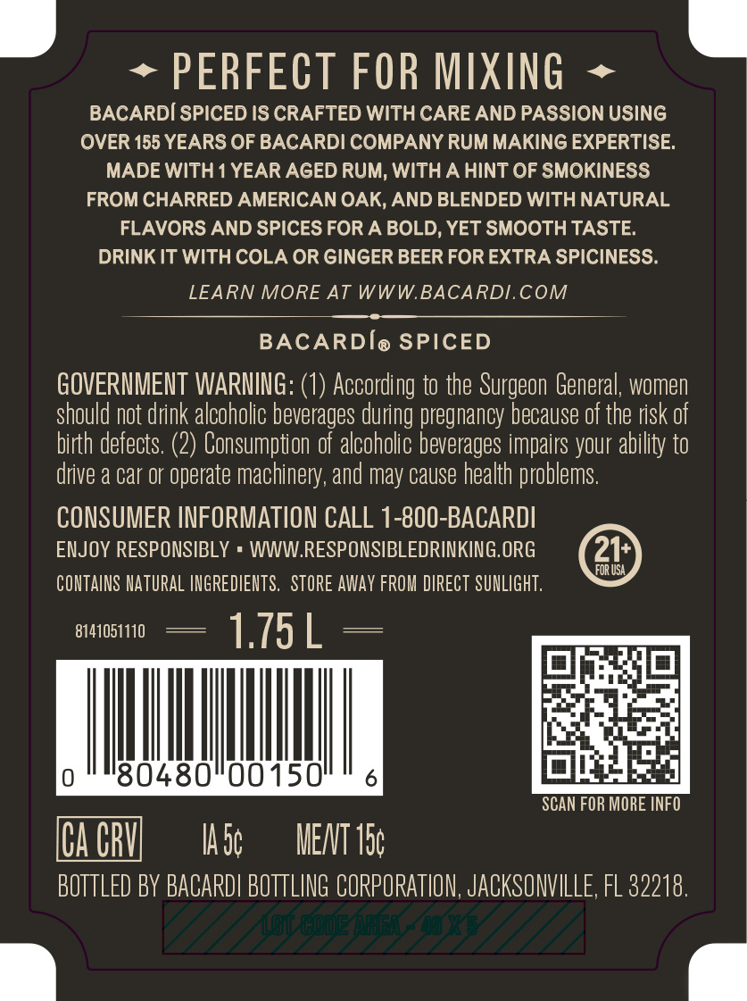 TABC label artwork for Bacardi Spiced