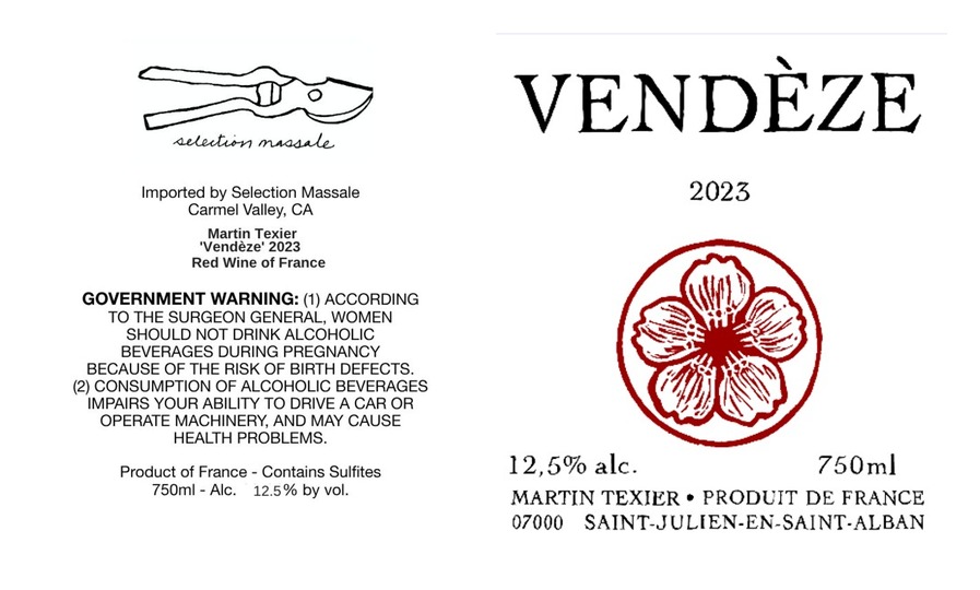TABC label artwork for MARTIN TEXIER