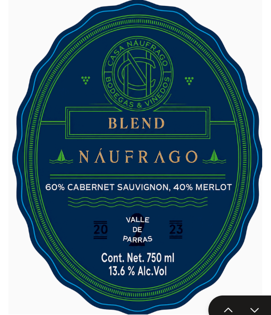 TABC label artwork for NAUFRAGO BLEND