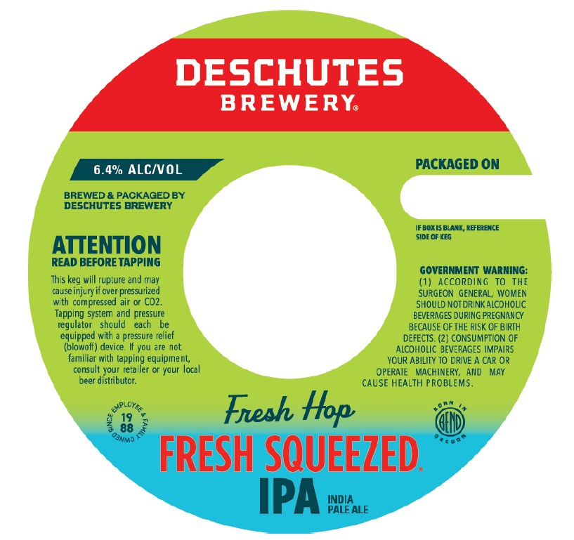 TABC label artwork for Fresh Hop Fresh Squeezed IPA