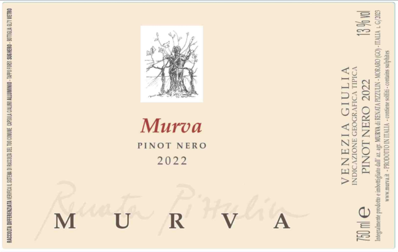TABC label artwork for Murva Pinot Nero Venezia Giulia Red Wine