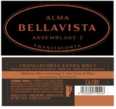 TABC label artwork for Bellavista Alma Assemblage 2 Franciacorta