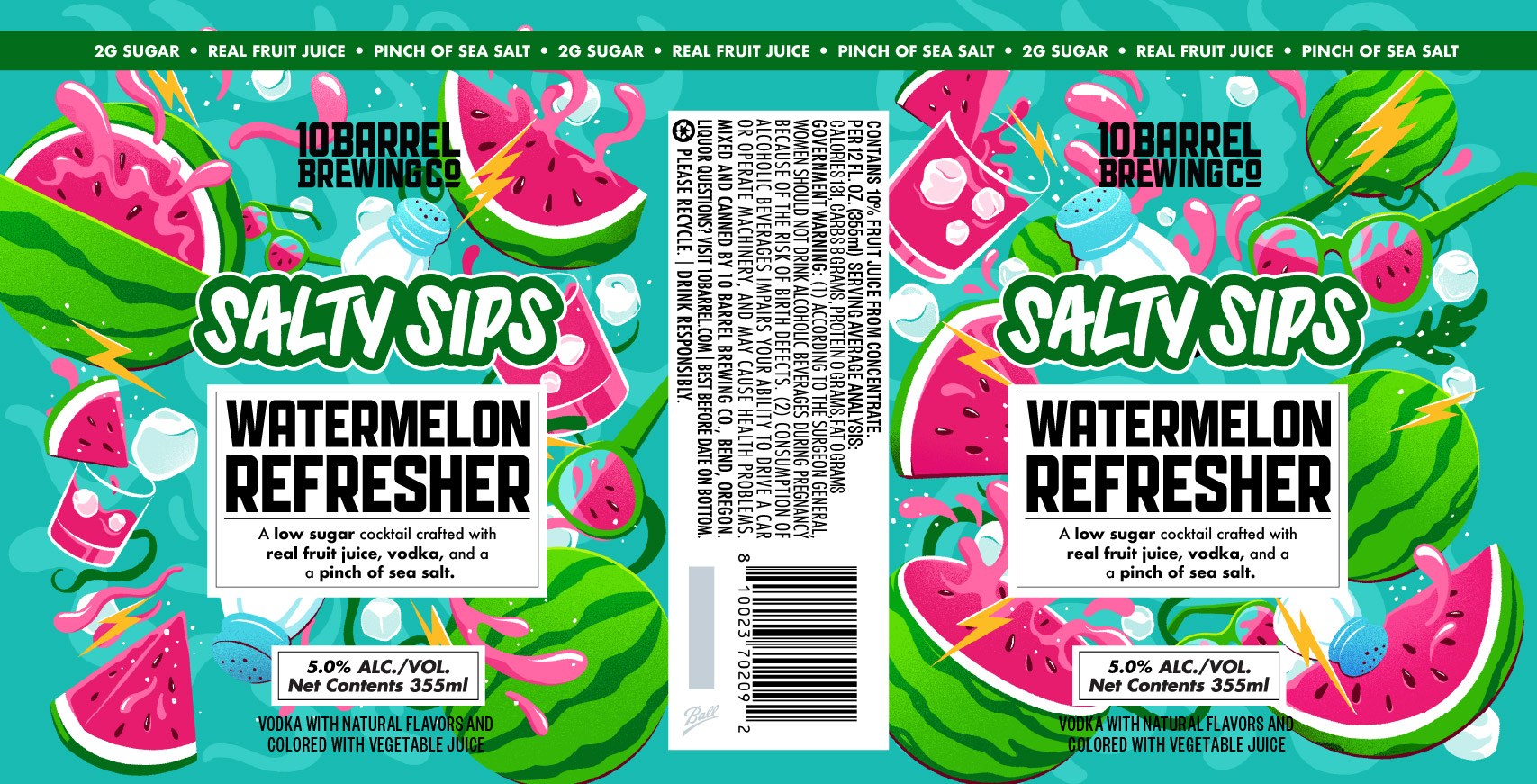 TABC label artwork for 10 Barrel Salty Sips Watermelon Refresher