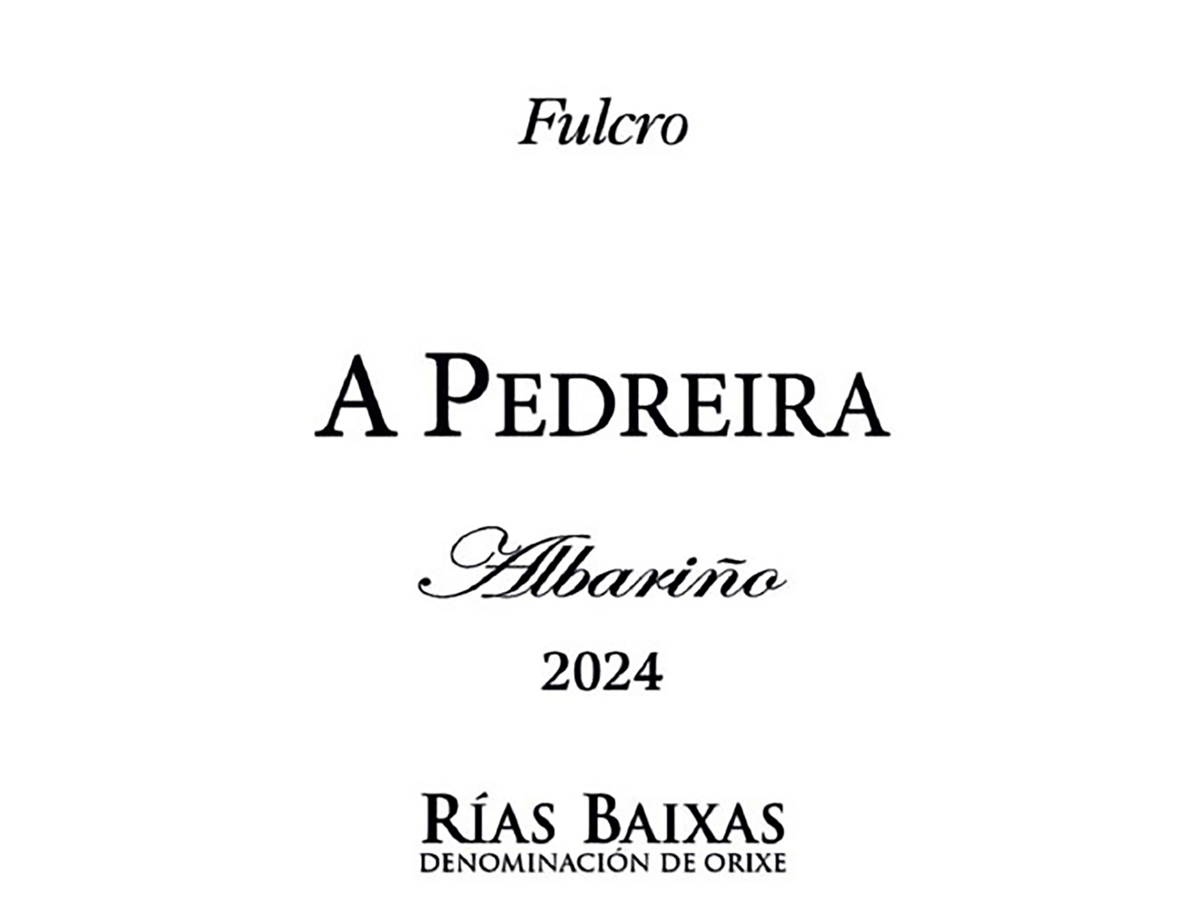 TABC label artwork for Rias Baixas Albarino 'A Pedreira', Bodegas Fulcro