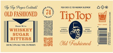 TABC label artwork for TIP TOP PROPER COCKTAILS   OLD FASHIONED