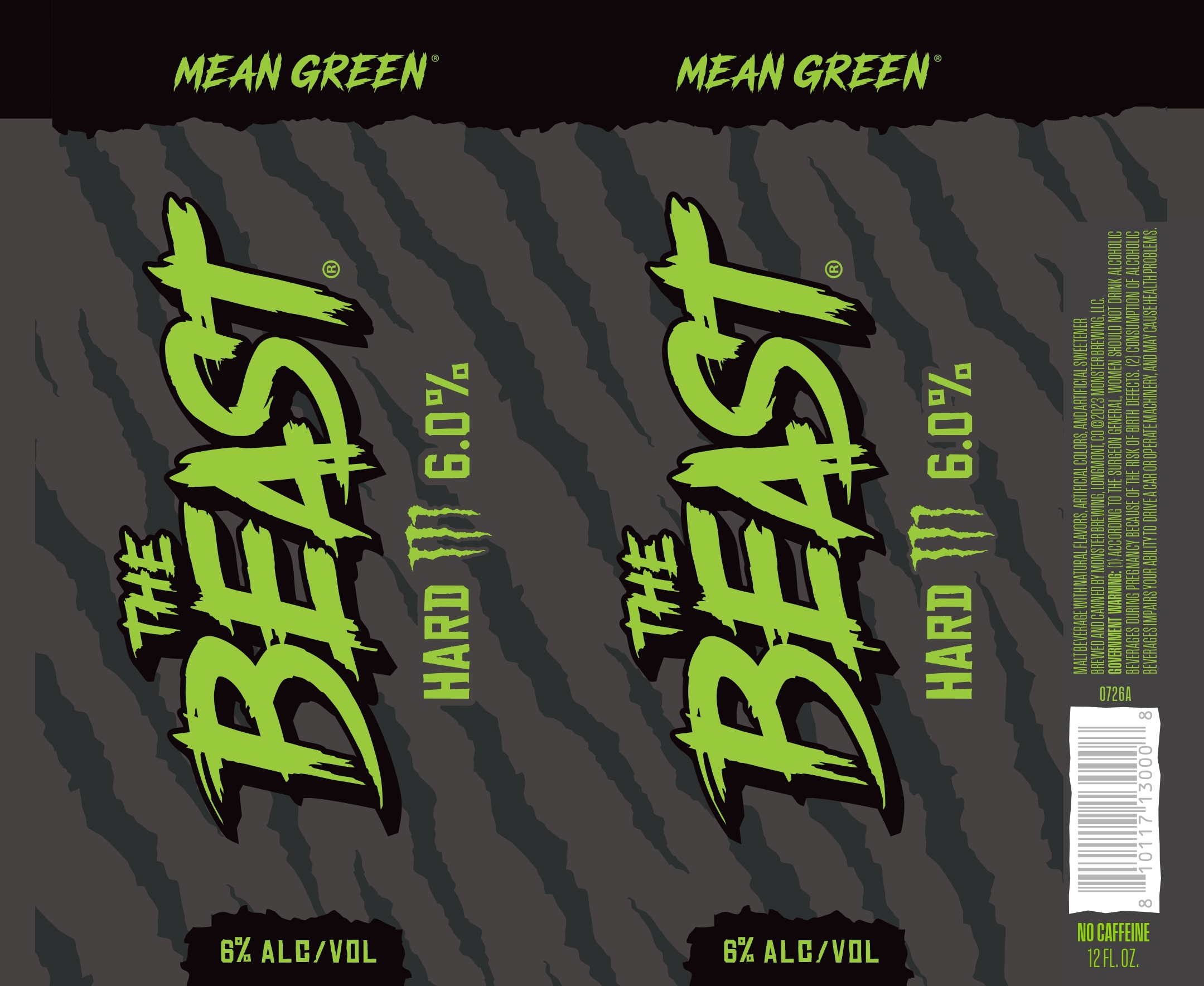TABC label artwork for The Beast Mean Green
