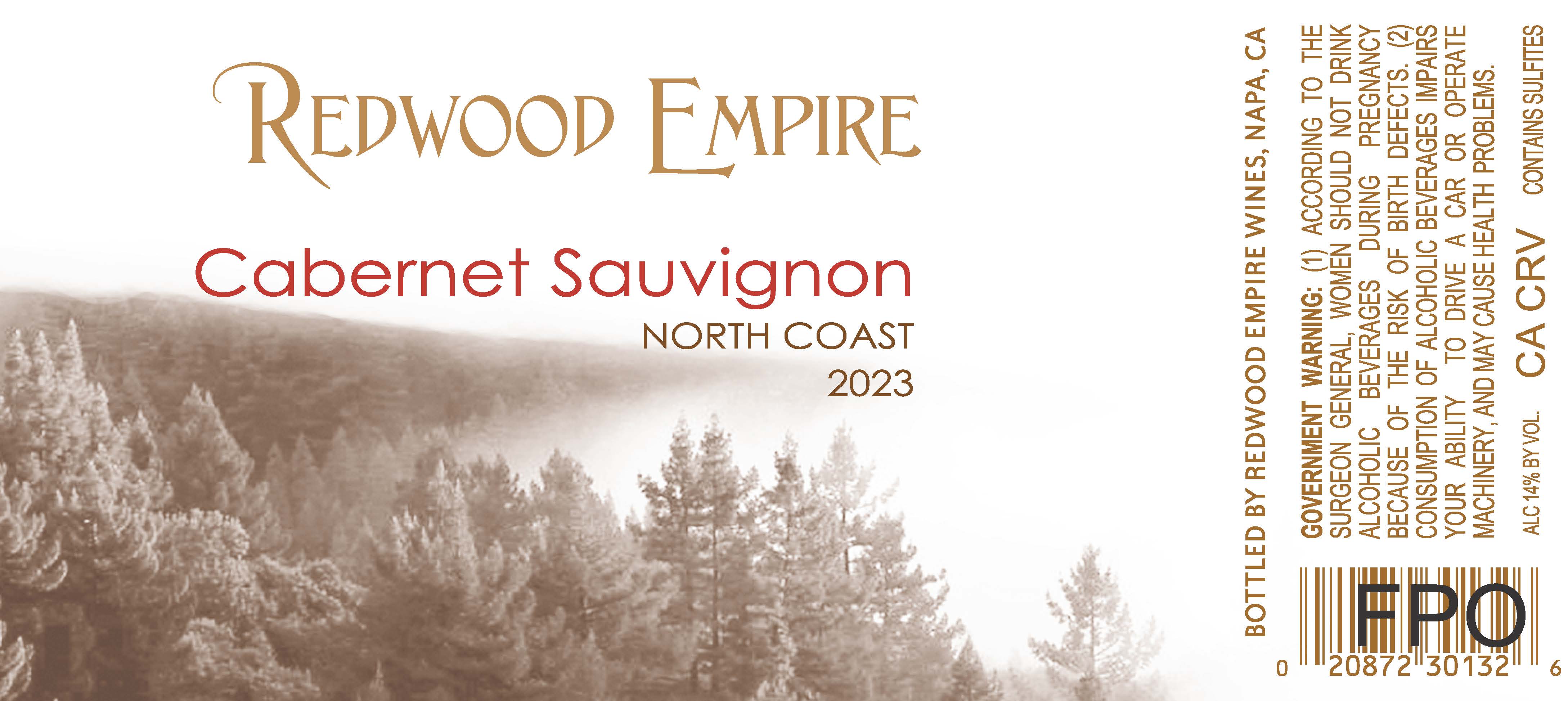 TABC label artwork for Redwood Empire Cabernet Sauvignon North Coast