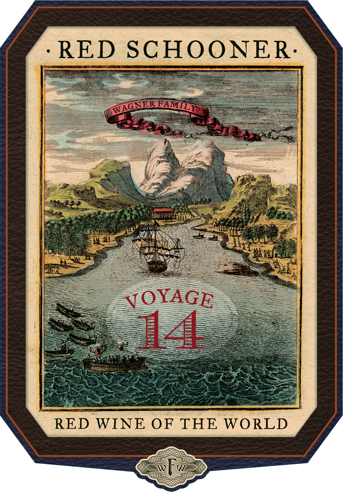 TABC label artwork for RED SCHOONER Voyage Red Wine of the World