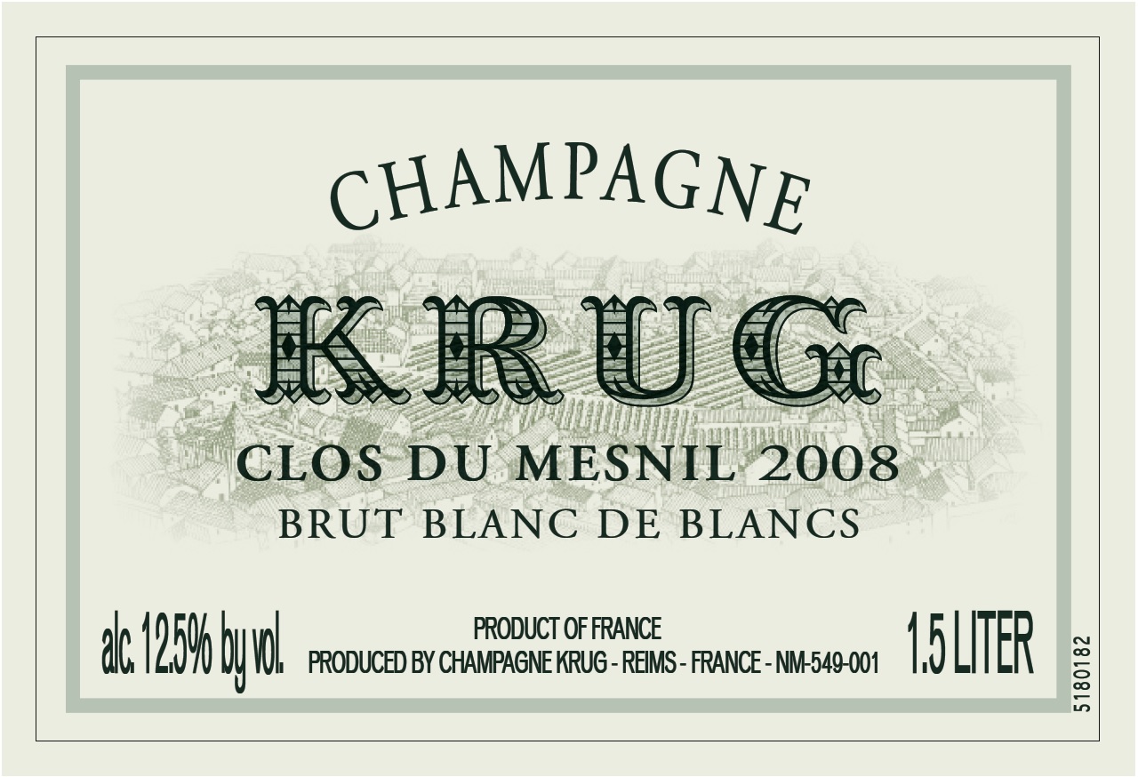 TABC label artwork for KRUG CLOS DU MESNIL