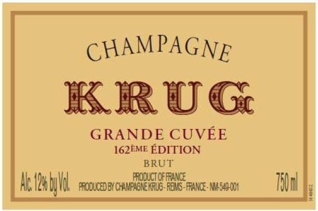 TABC label artwork for KRUG Grande Cuvee 162nd ED
