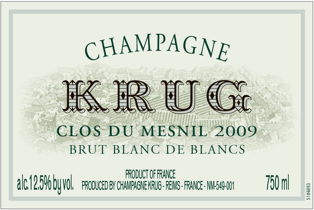 TABC label artwork for KRUG CLOS DU MESNIL 2009