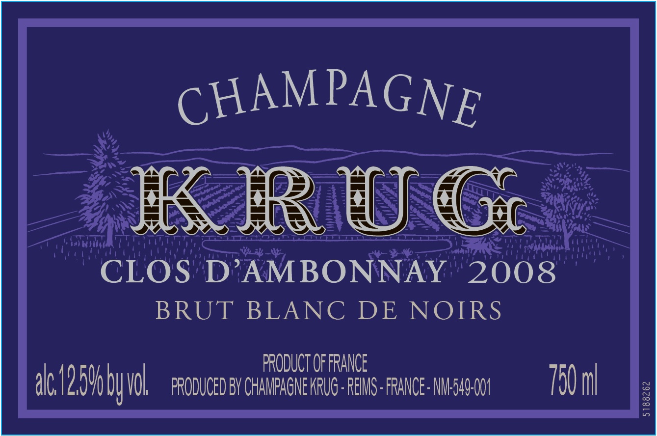 TABC label artwork for KRUG CLOS D'AMBONNAY 2008