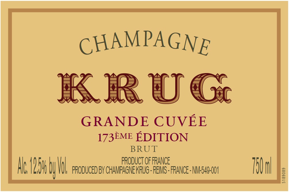 TABC label artwork for KRUG GRANDE CUVEE 173RD ED