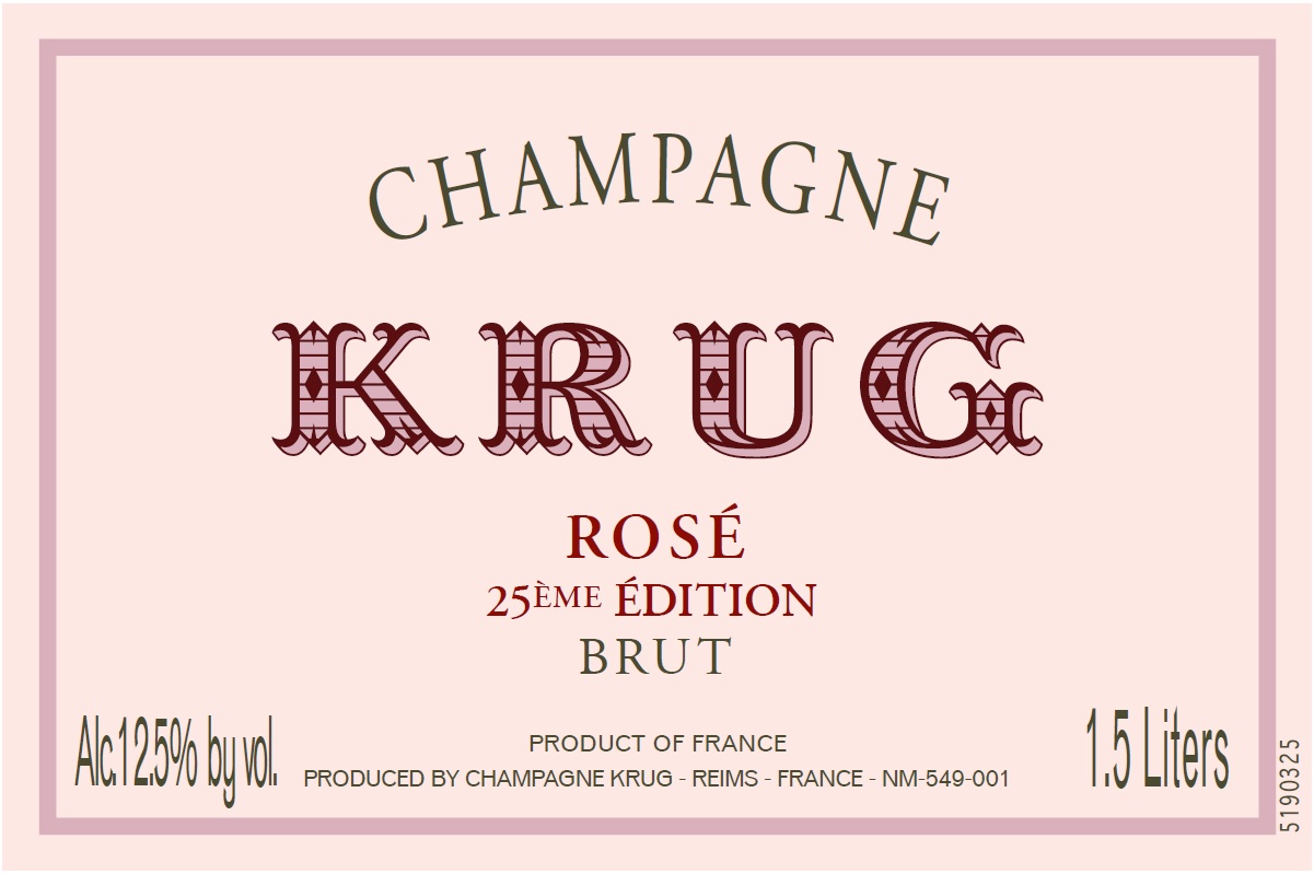 TABC label artwork for KRUG ROSE 25TH EDITION