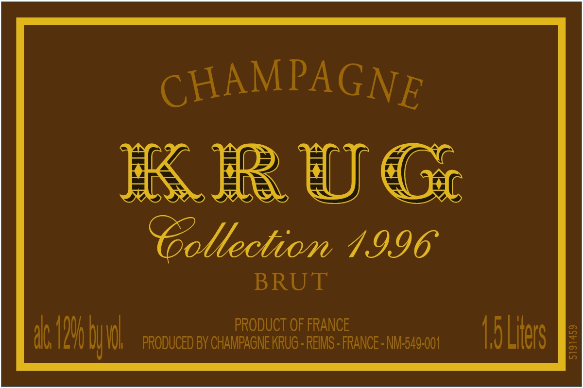 TABC label artwork for KRUG COLLECTION 1996