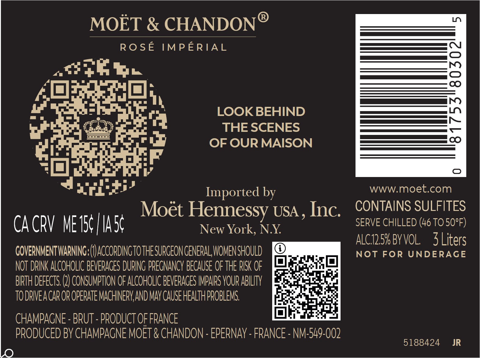 TABC label artwork for MOET & CHANDON ROSE IMPERIAL 3L WOODEN CASE
