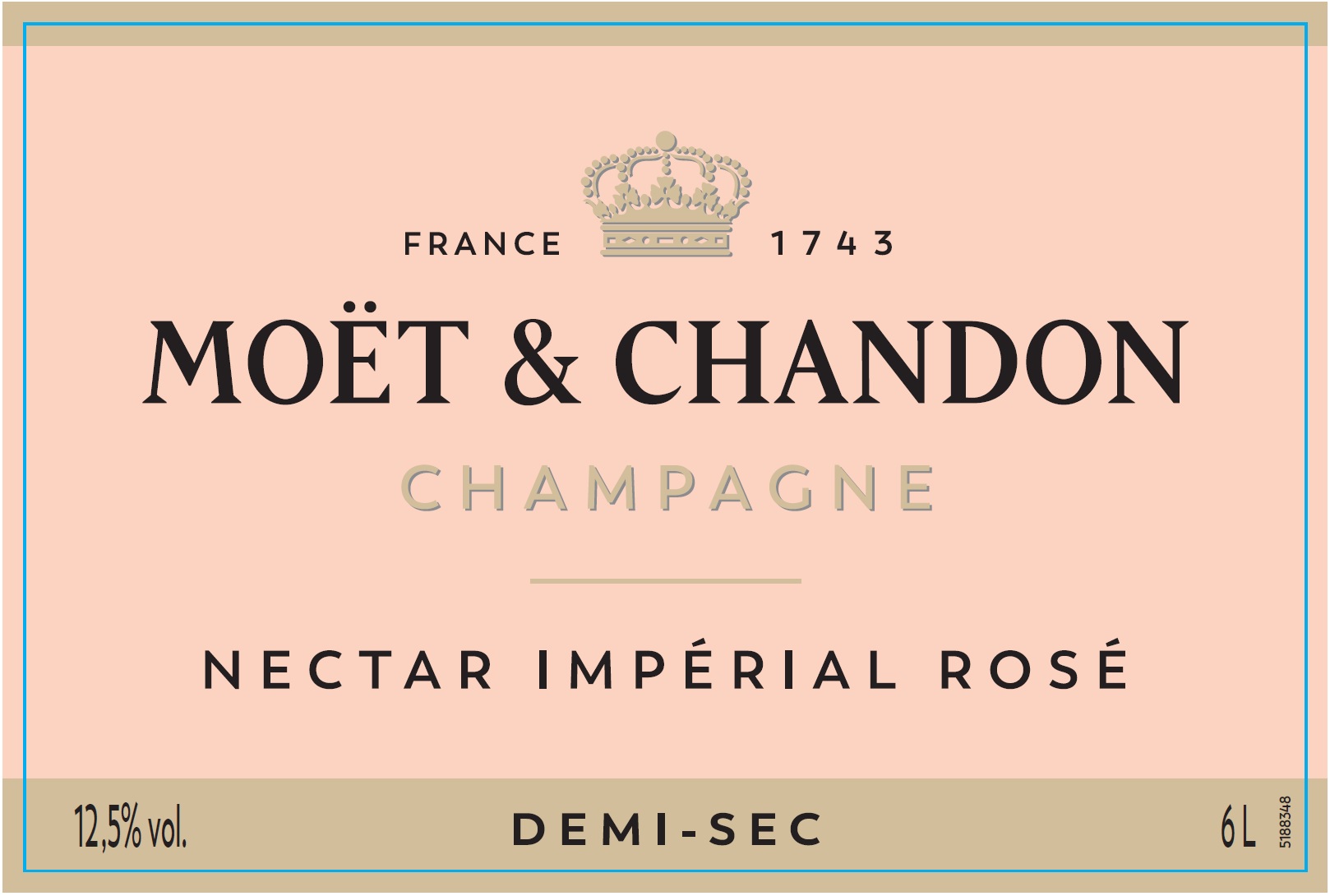 TABC label artwork for MOET & CHANDON NECTAR IMPERIAL ROSE 6L WOODEN CASE
