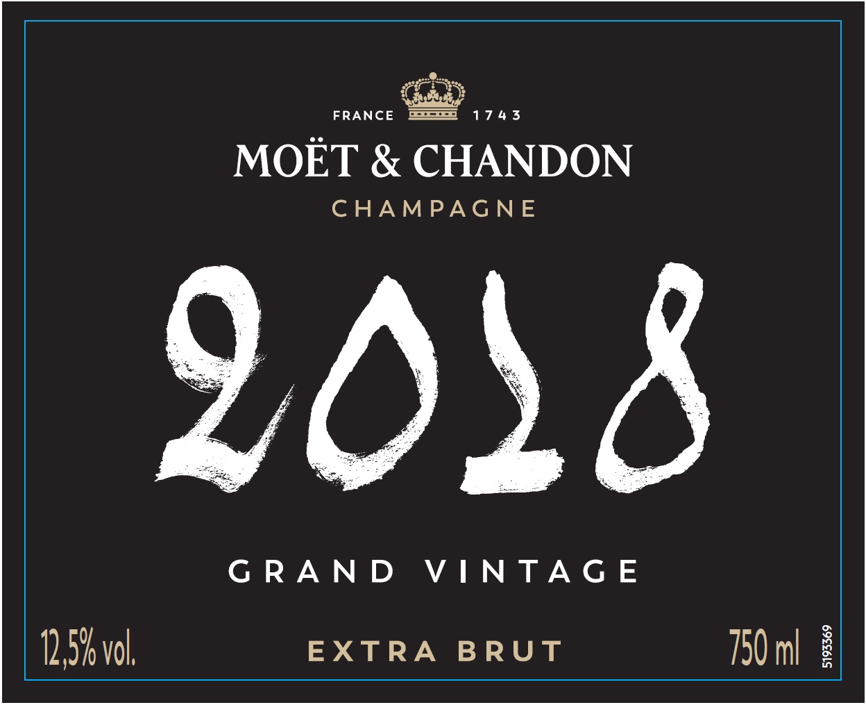 TABC label artwork for MOET & CHANDON GRAND VINTAGE BRUT 2018 CHALK