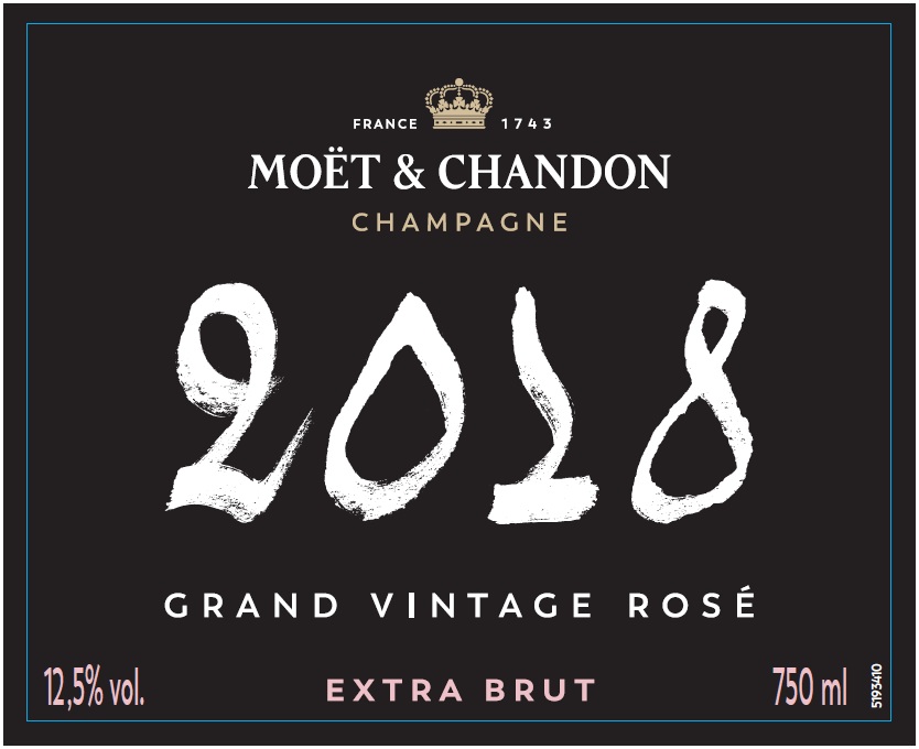 TABC label artwork for MOET & CHANDON GRAND VINTAGE ROSE 2018 CHALK