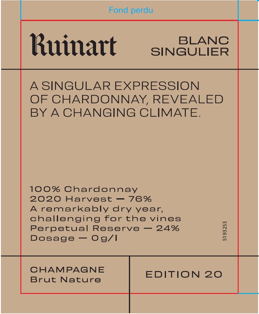 TABC label artwork for RUINART Blanc Singulier 20th Edition